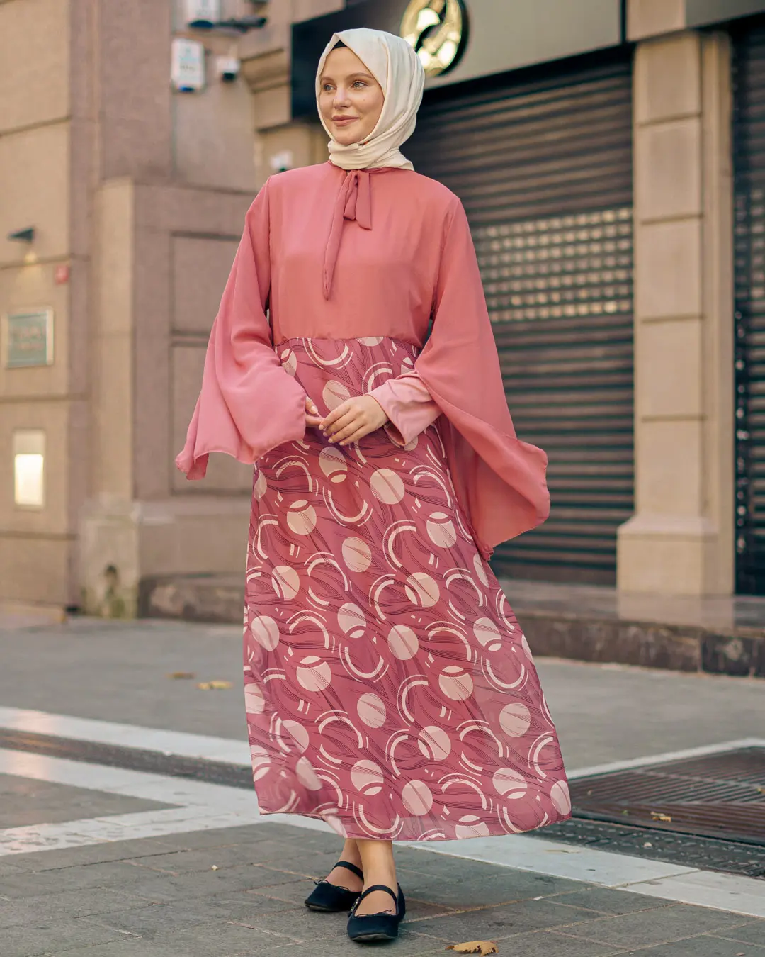 New Season Skirt Patterned Hijab Dress