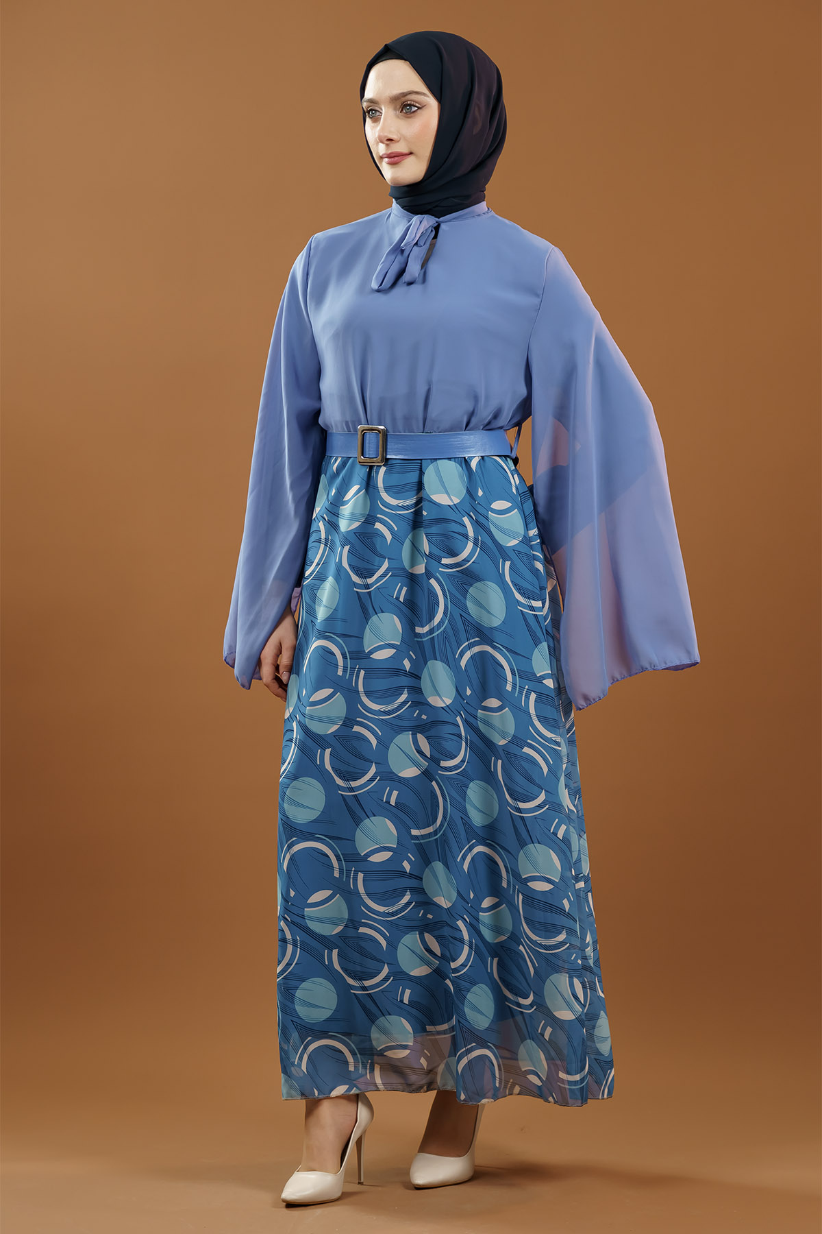 New Season Skirt Patterned Hijab Dress