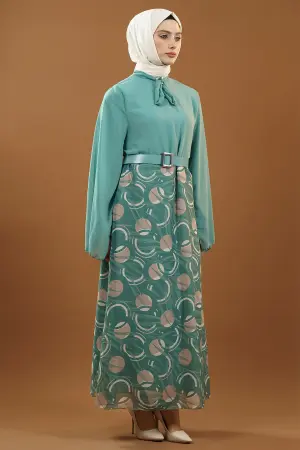 New Season Skirt Patterned Hijab Dress