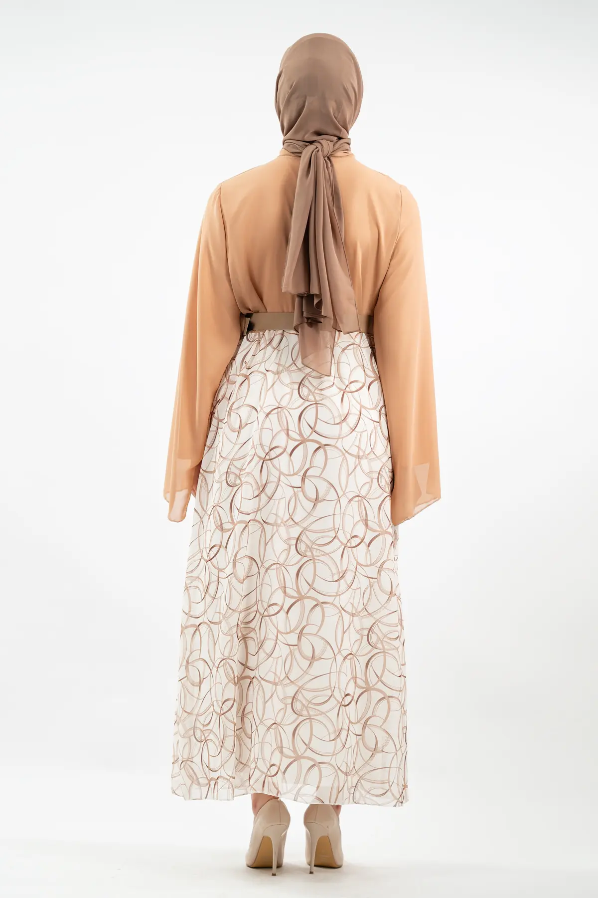 New Season Skirt Patterned Hijab Dress-detail