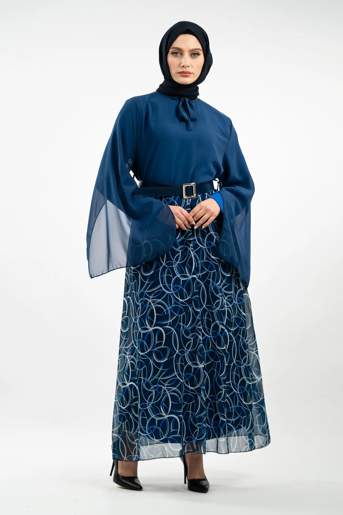 New Season Skirt Patterned Hijab Dress