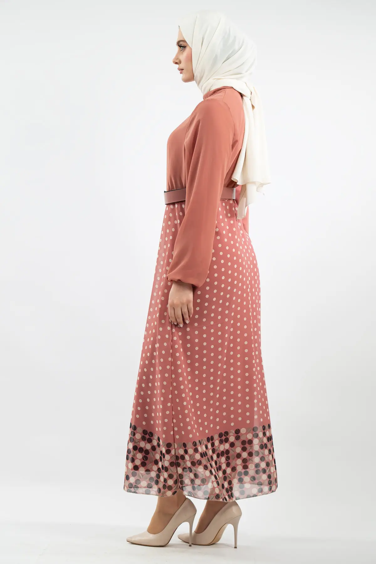 New Season Skirt Polka Dot Hijab Dress-detail