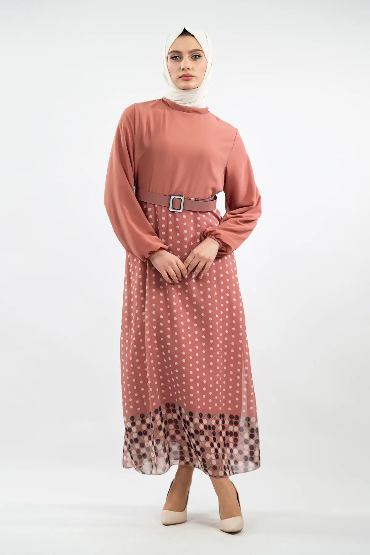 New Season Skirt Polka Dot Hijab Dress-detail