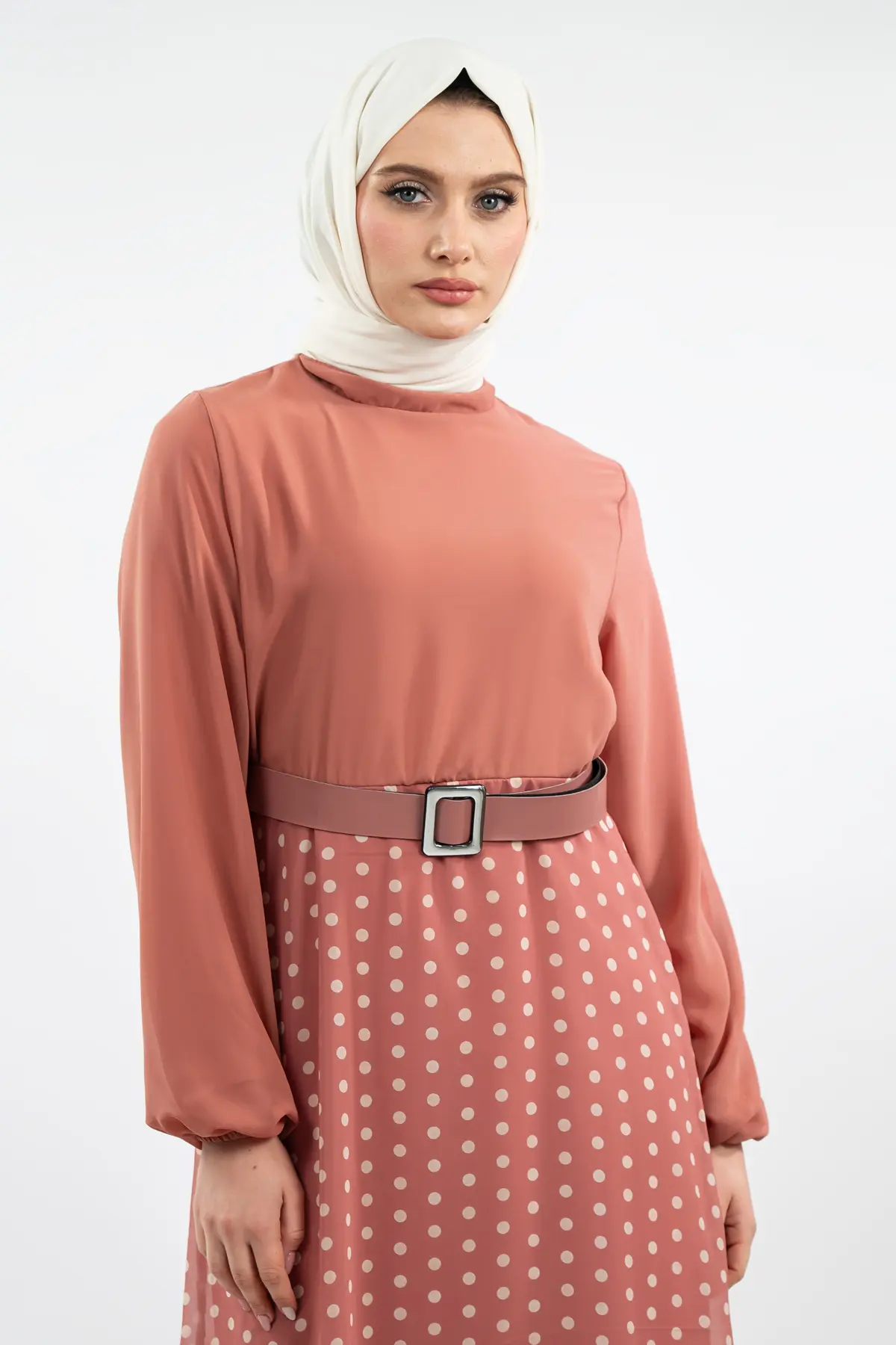 New Season Skirt Polka Dot Hijab Dress-detail