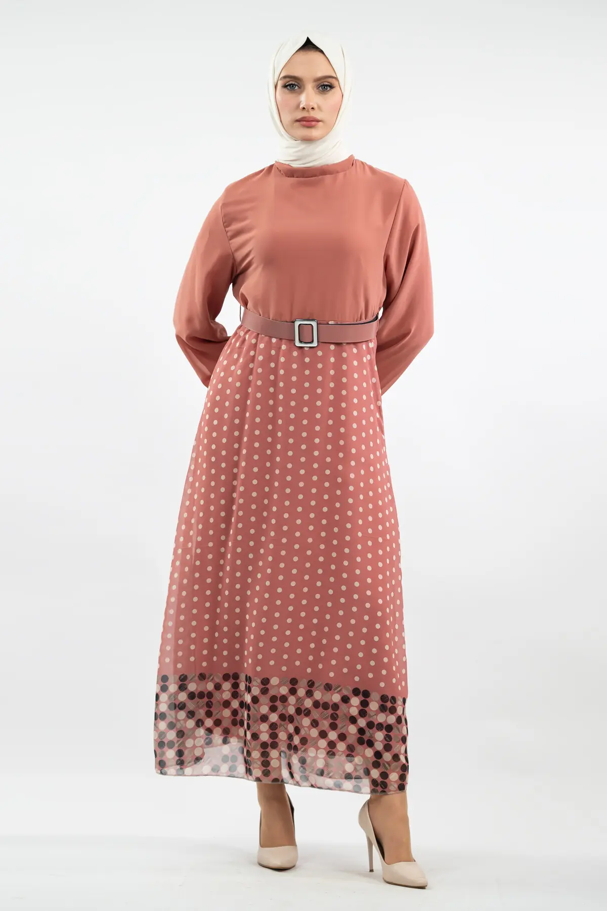 New Season Skirt Polka Dot Hijab Dress-detail