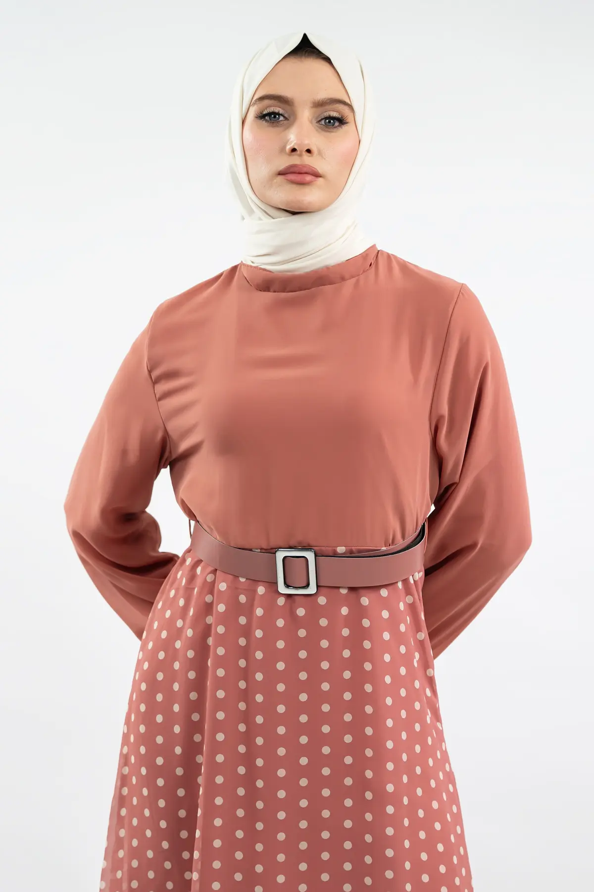 New Season Skirt Polka Dot Hijab Dress-detail