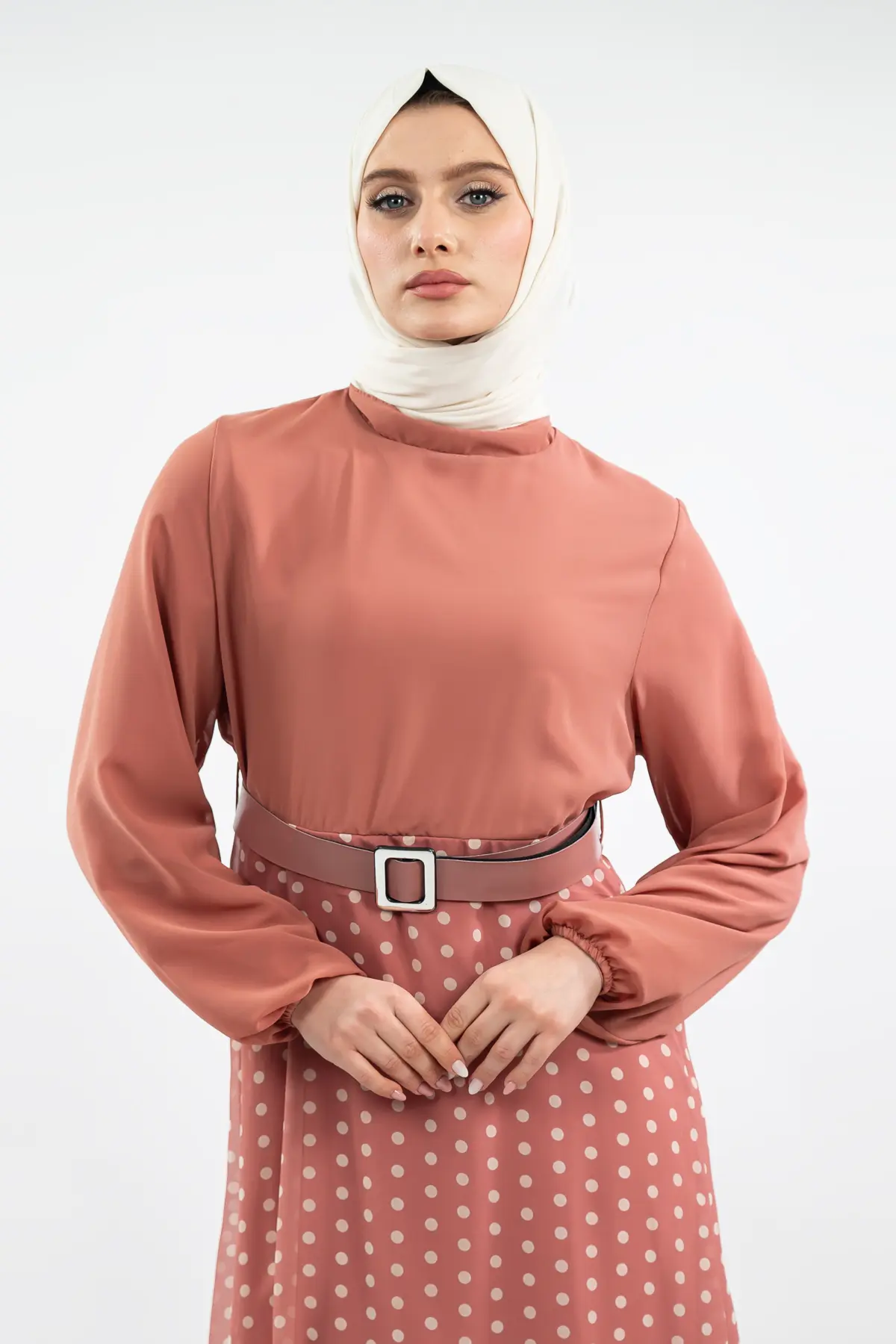 New Season Skirt Polka Dot Hijab Dress-detail