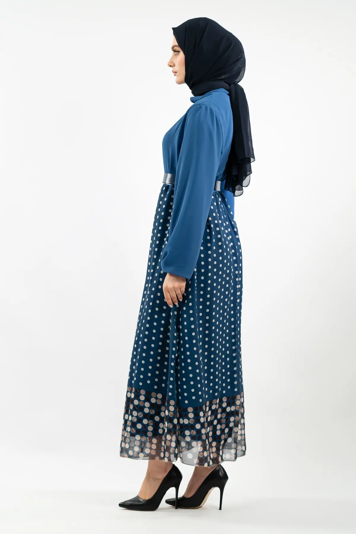 New Season Skirt Polka Dot Hijab Dress-detail