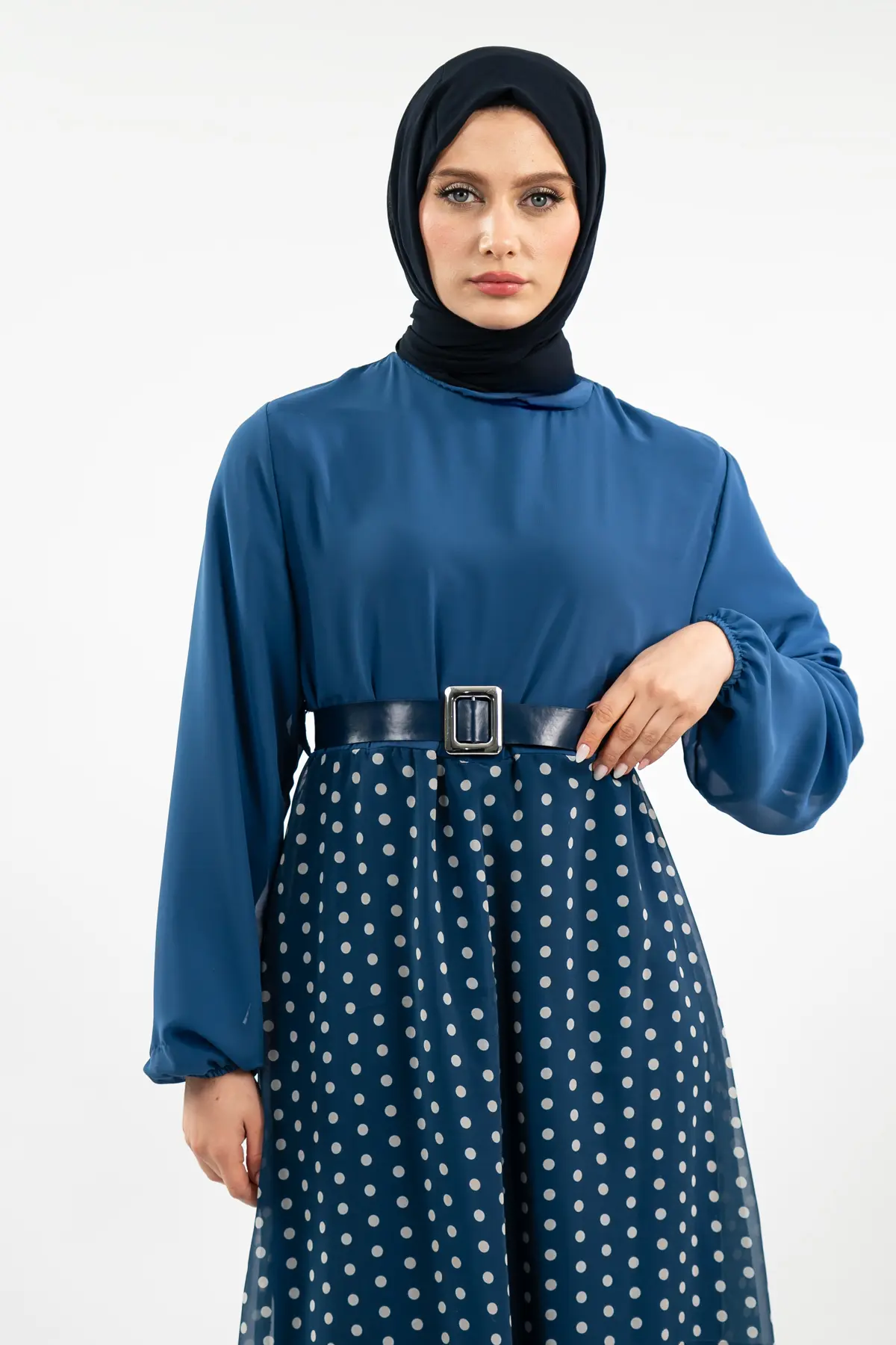 New Season Skirt Polka Dot Hijab Dress-detail
