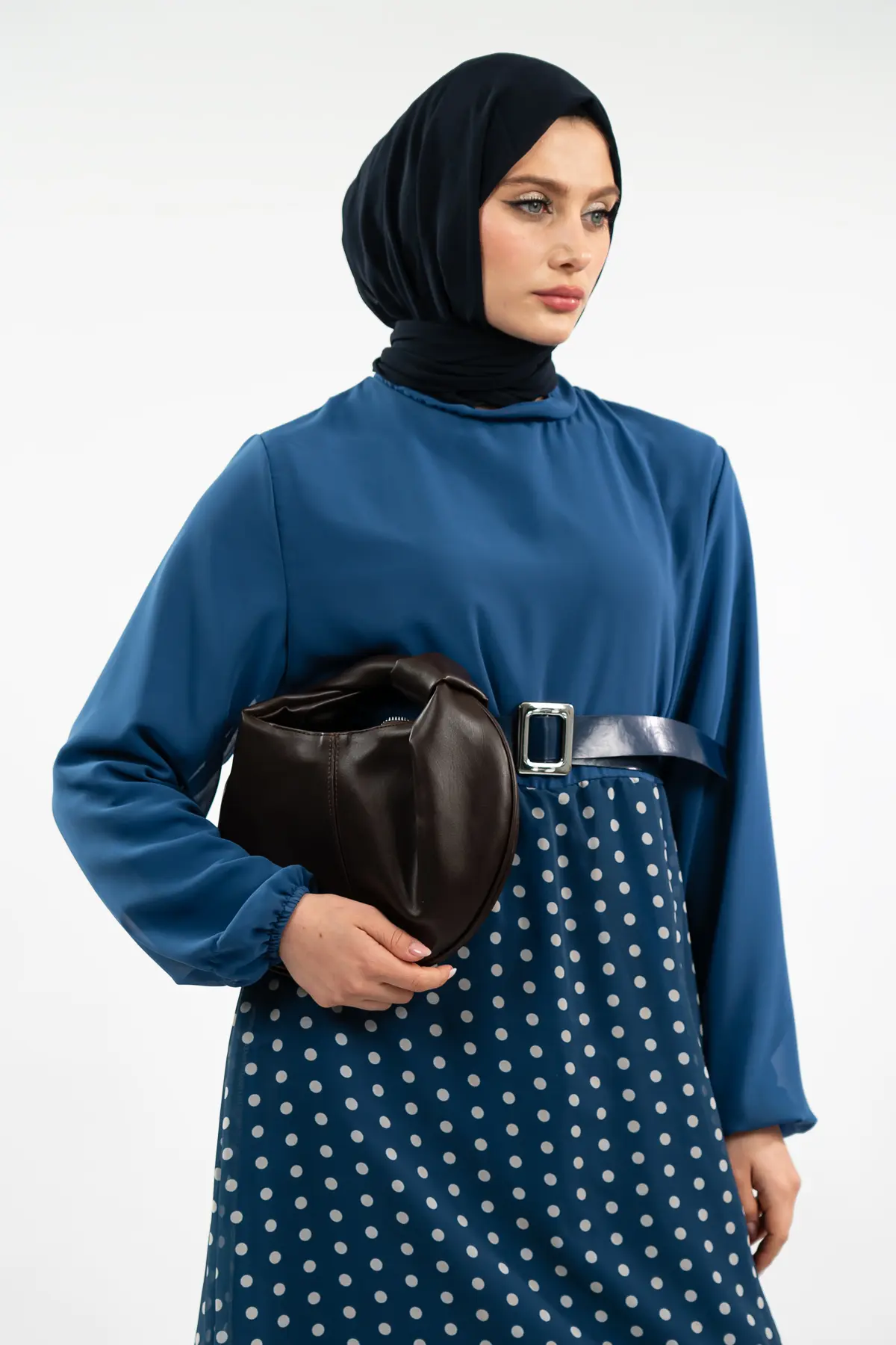 New Season Skirt Polka Dot Hijab Dress-detail