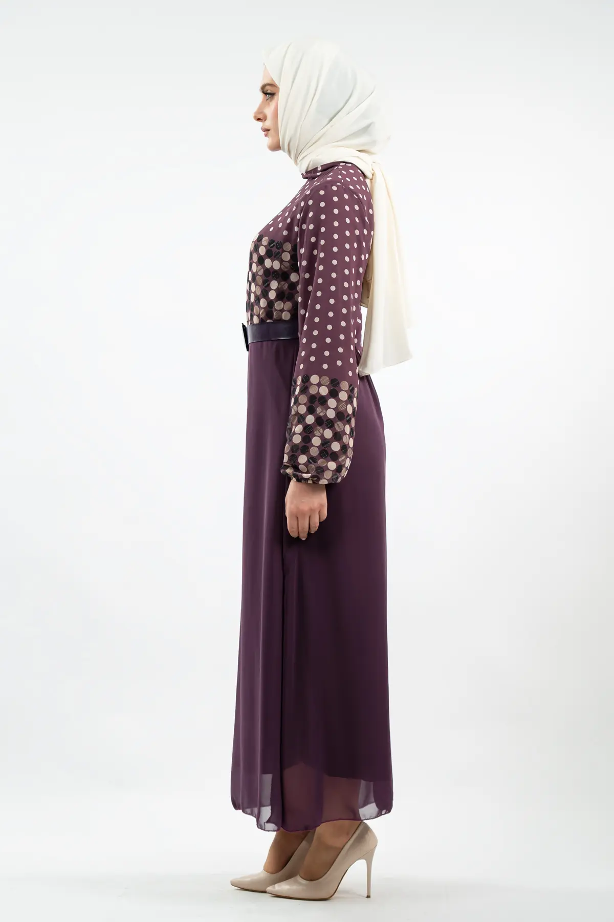 New Season Skirt Polka Dot Hijab Dress-detail