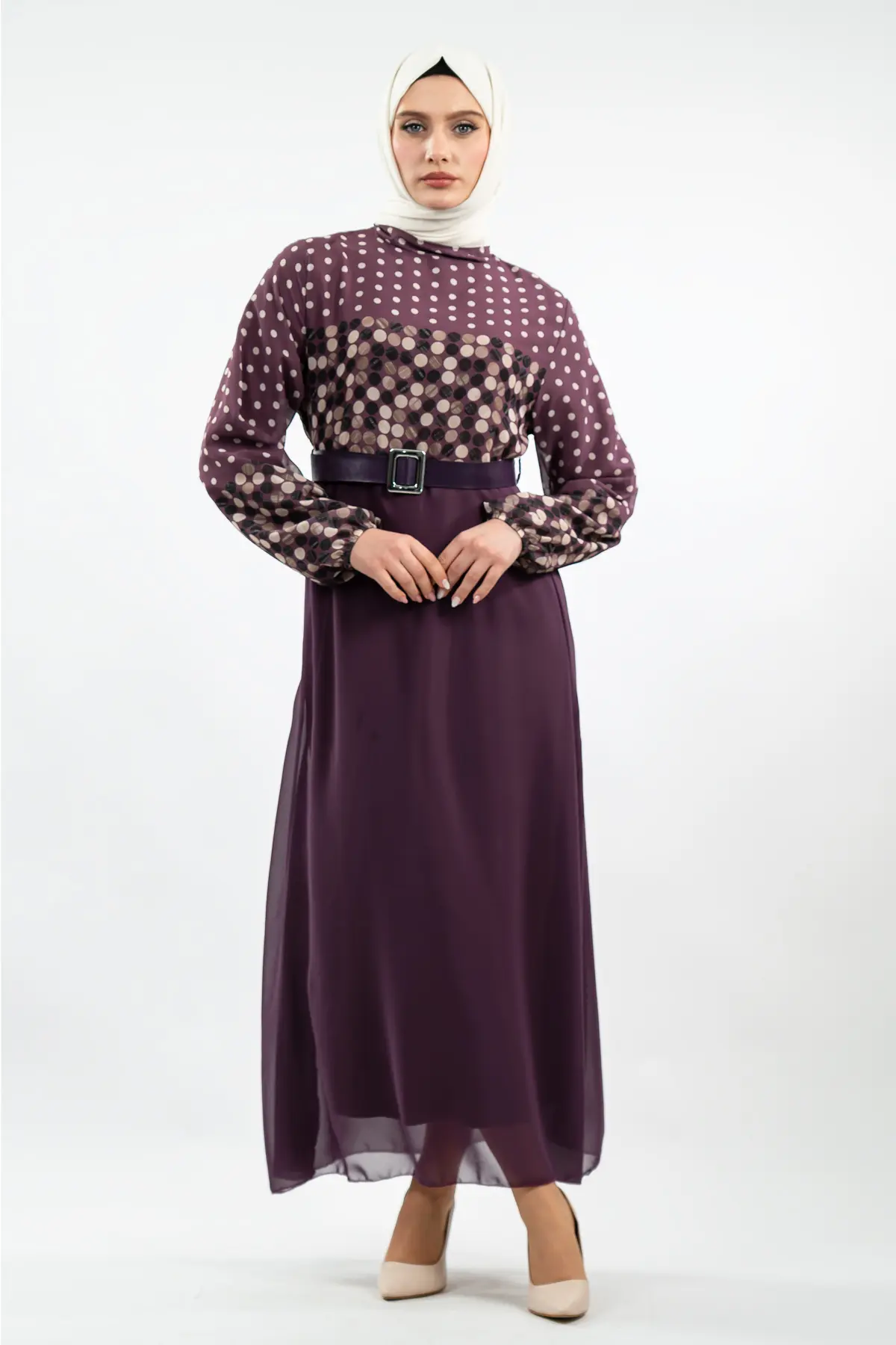 New Season Skirt Polka Dot Hijab Dress-detail