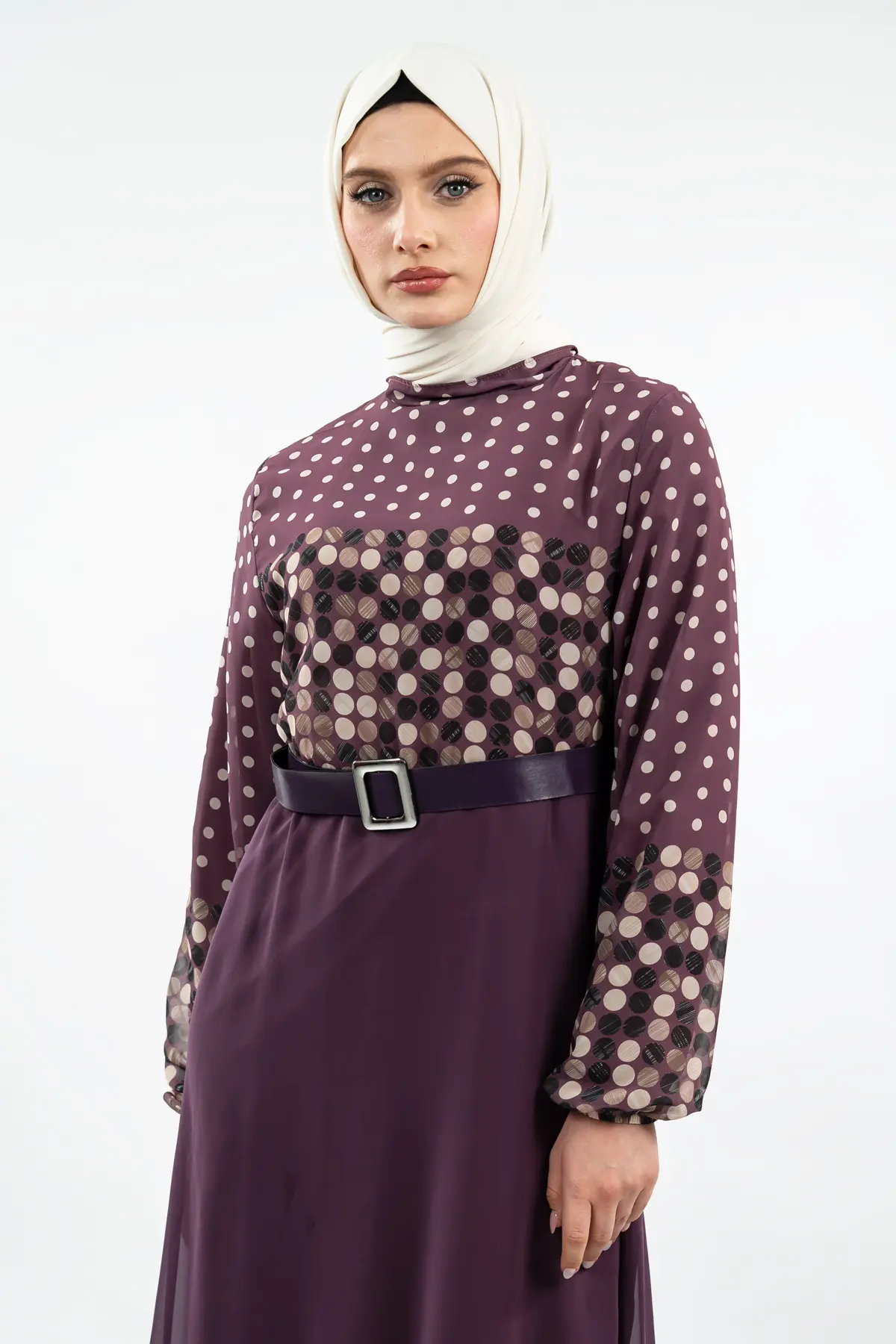 New Season Skirt Polka Dot Hijab Dress-detail