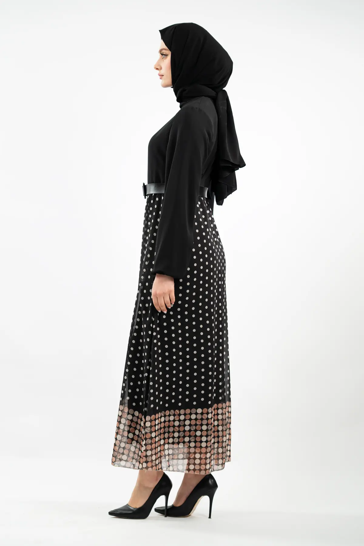 New Season Skirt Polka Dot Hijab Dress-detail