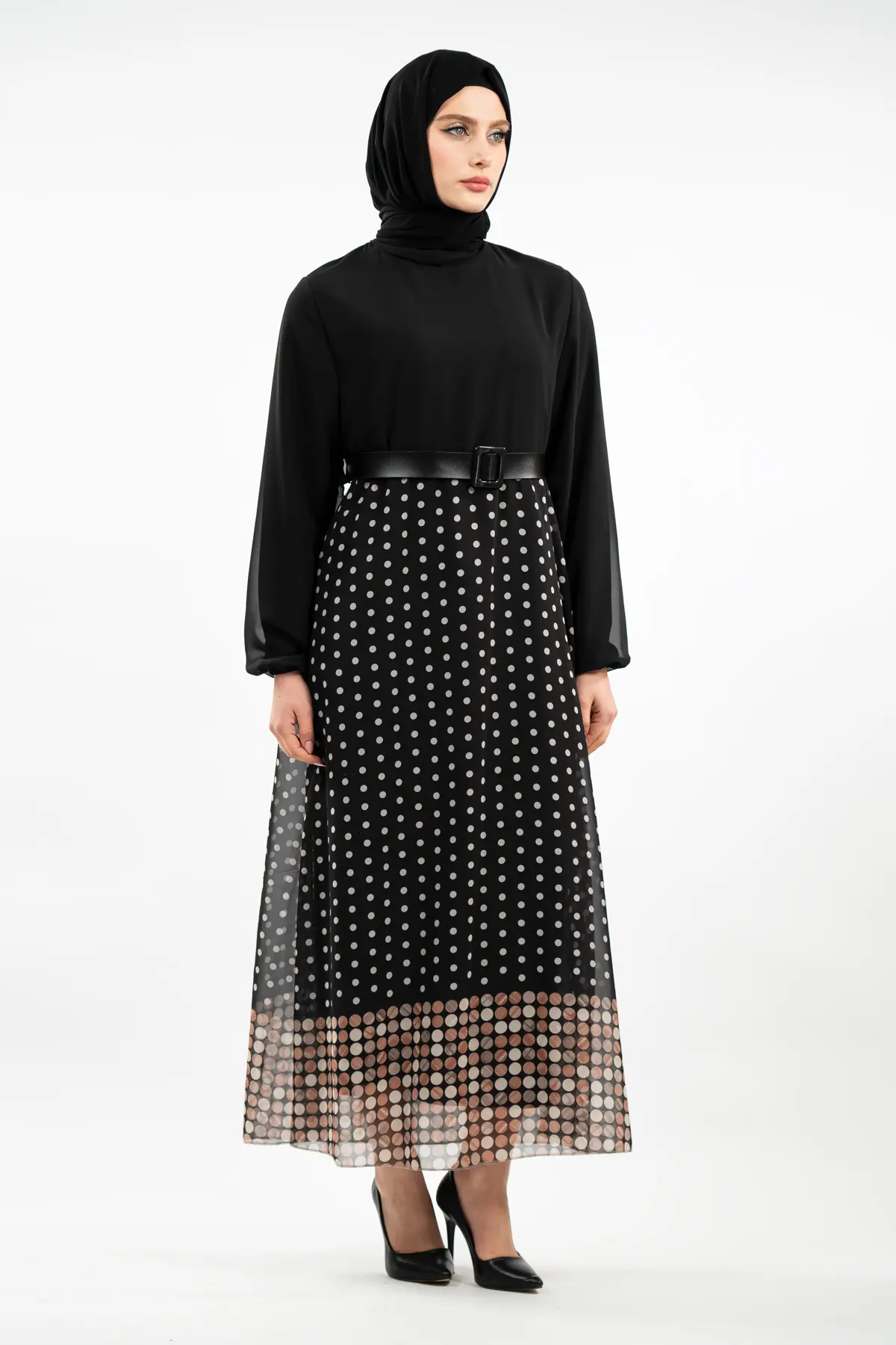 New Season Skirt Polka Dot Hijab Dress-detail