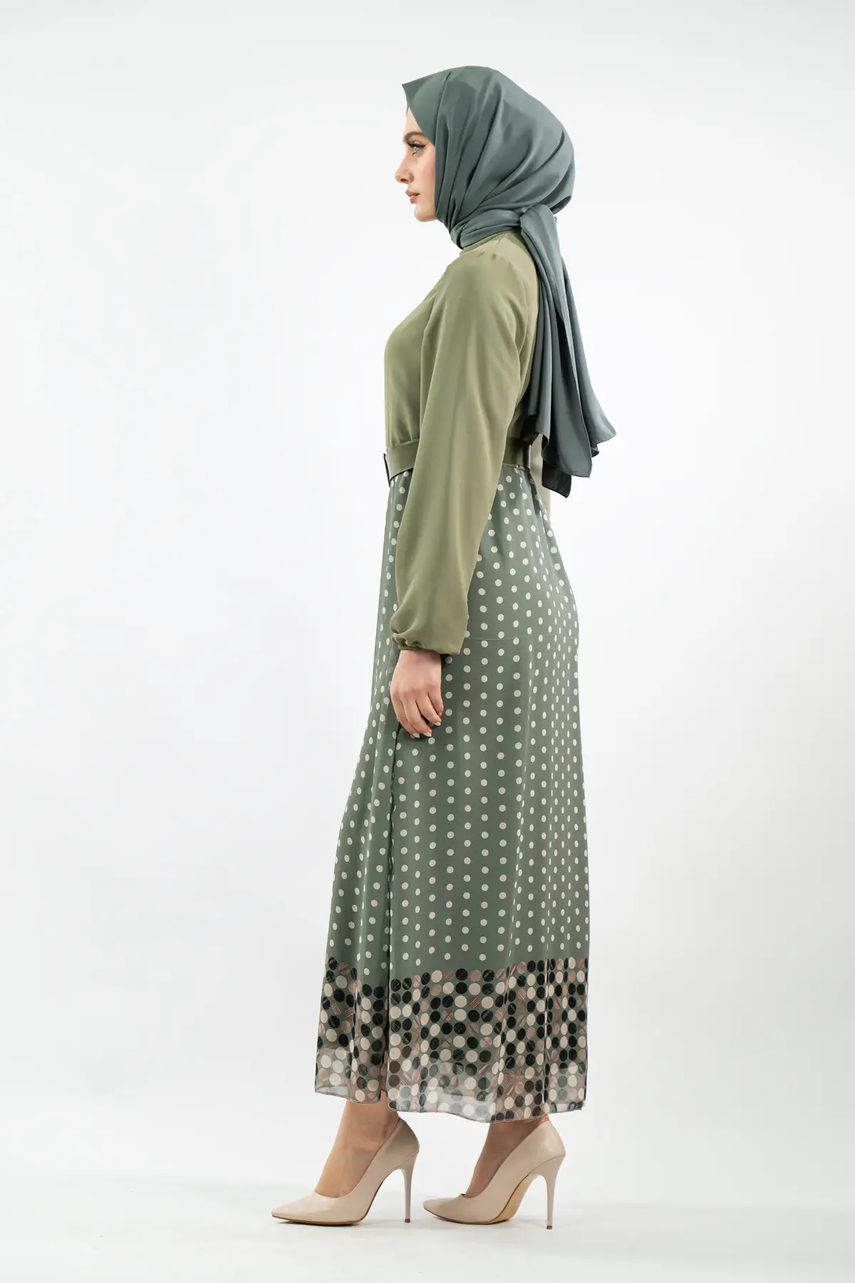 New Season Skirt Polka Dot Hijab Dress-detail