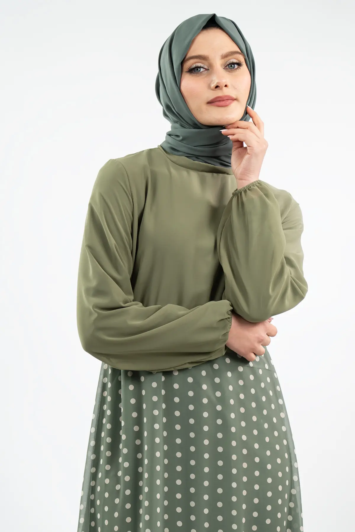 New Season Skirt Polka Dot Hijab Dress-detail