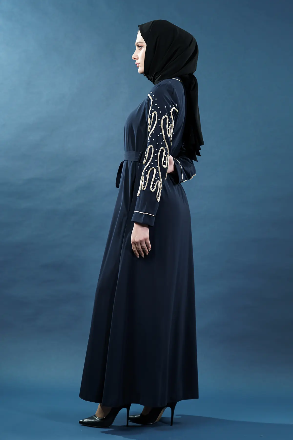 New Season Special Design Pearled Abaya-detail