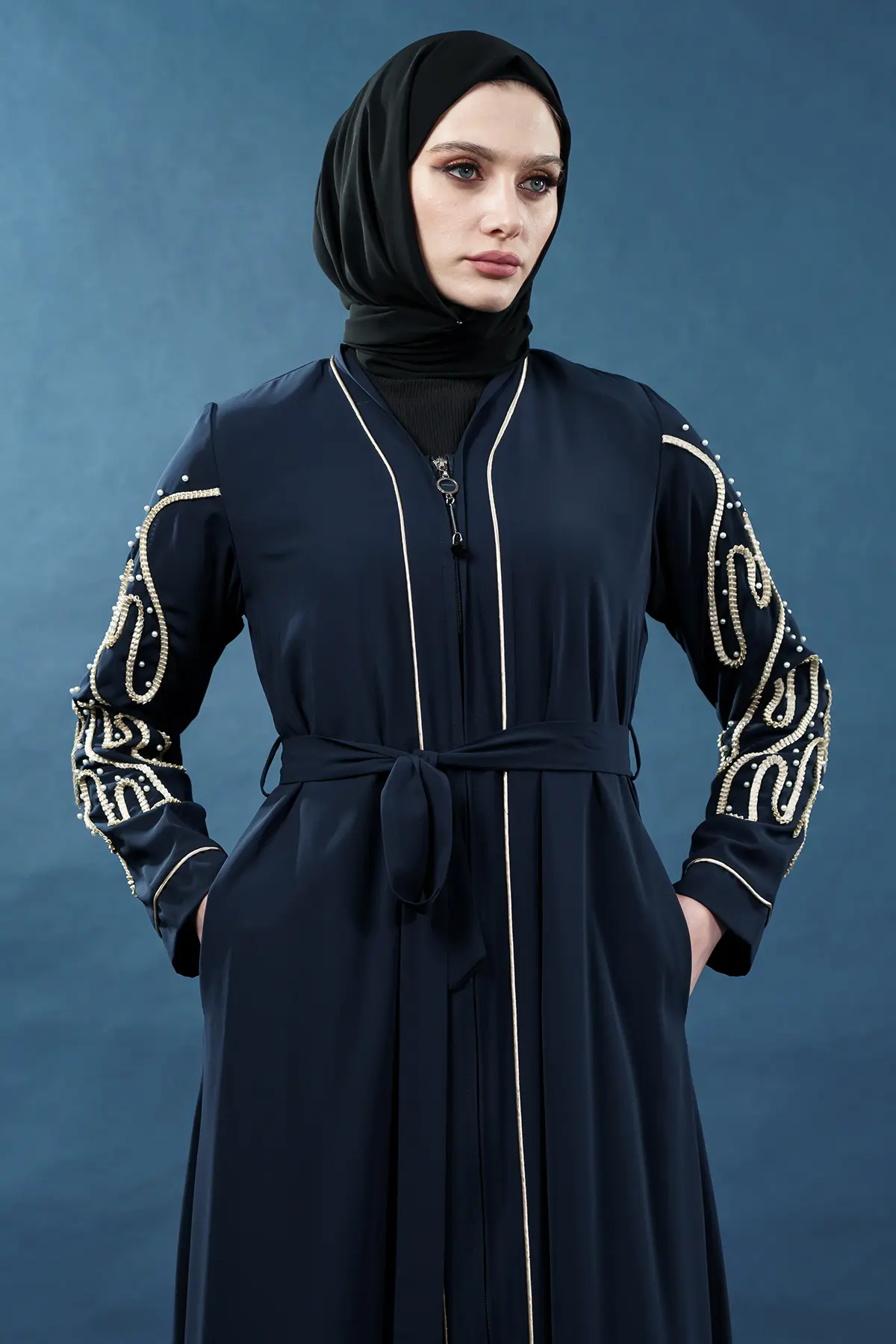 New Season Special Design Pearled Abaya-detail