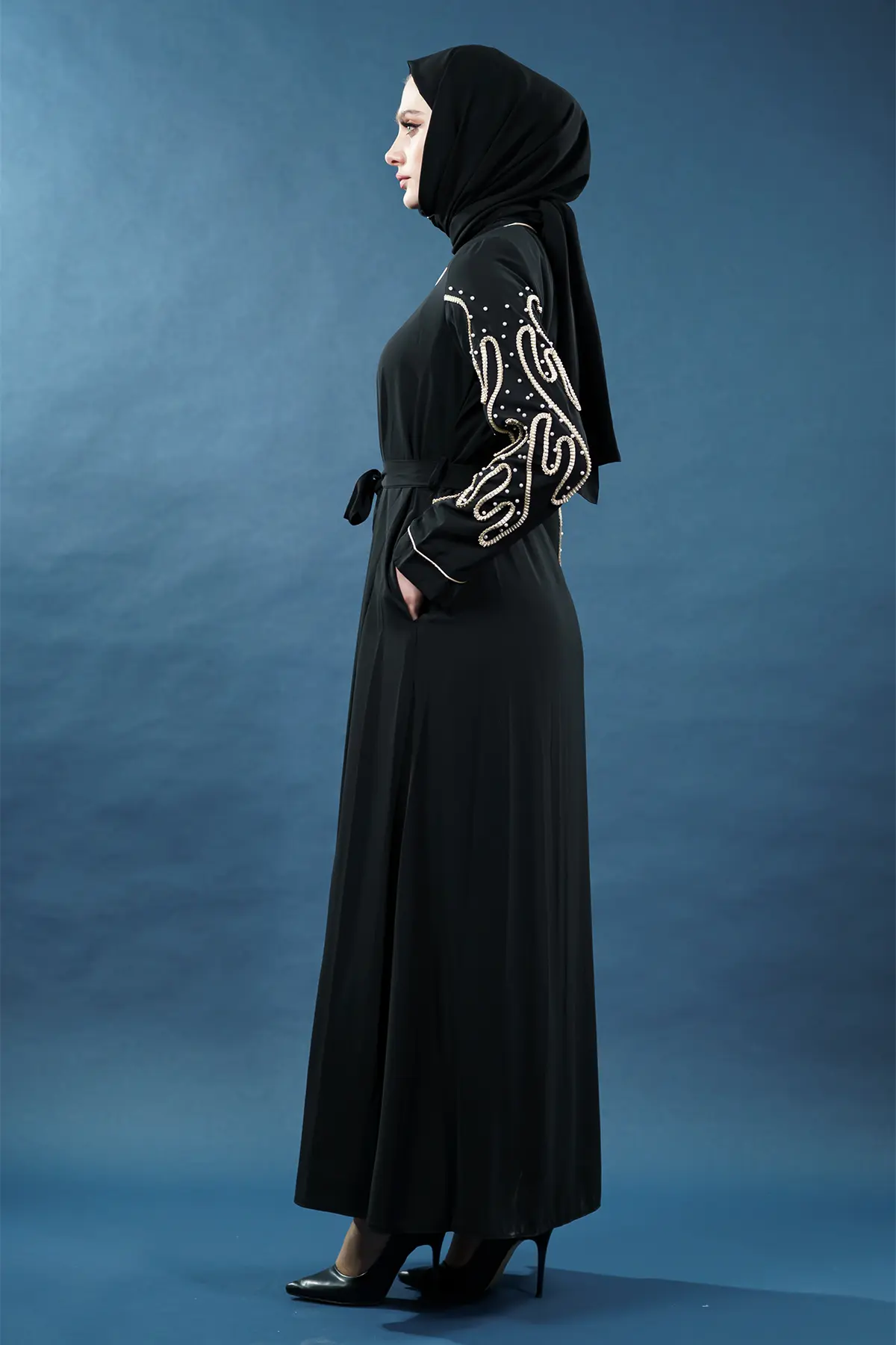 New Season Special Design Pearled Abaya-detail