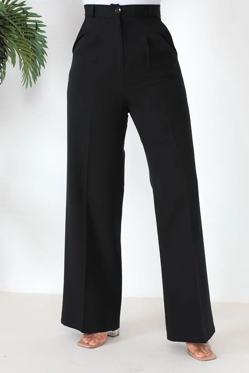 Palazzo Trousers Black-detail