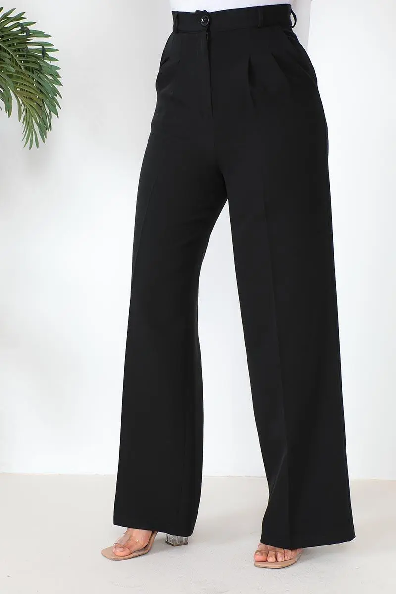 Palazzo Trousers Black-detail