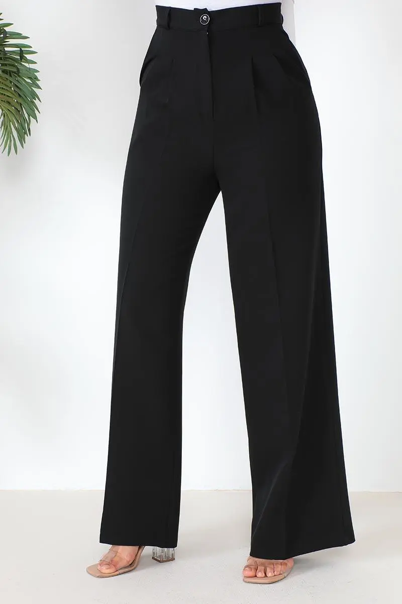 Palazzo Trousers Black-detail