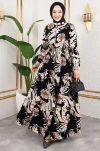 Palm Patterned Hijab Dress