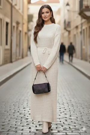 Palm Tree Mesh Knit Dress