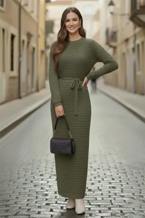 Palm Tree Mesh Knit Dress