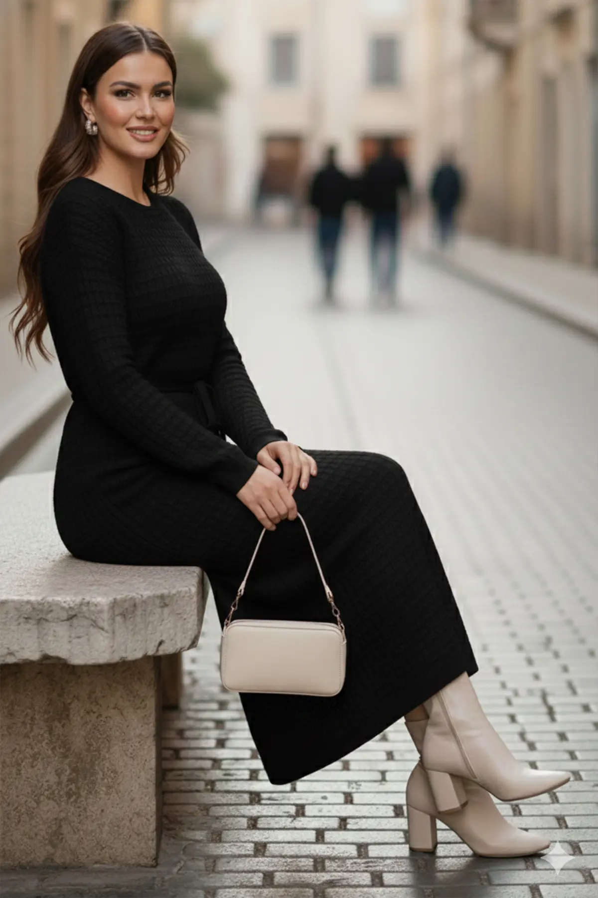 Palm Tree Mesh Knit Dress-detail