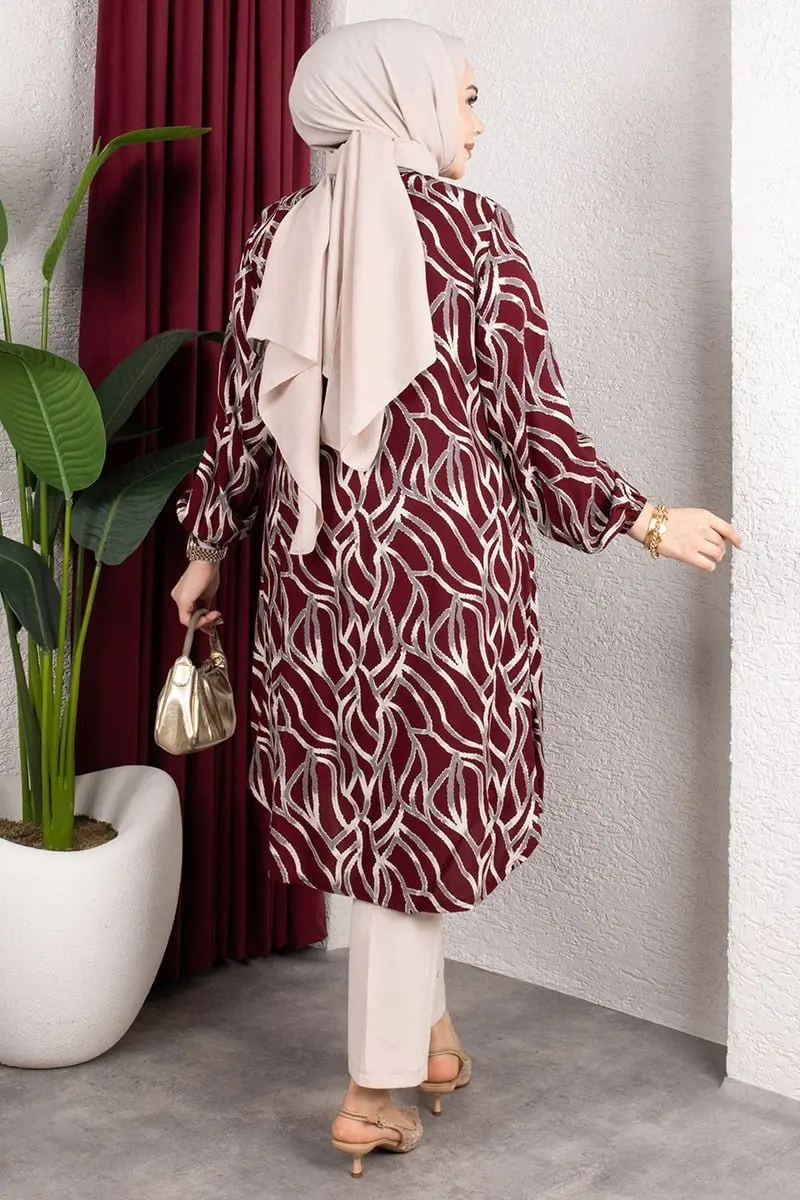 Patterned Button-down Tunic-detail