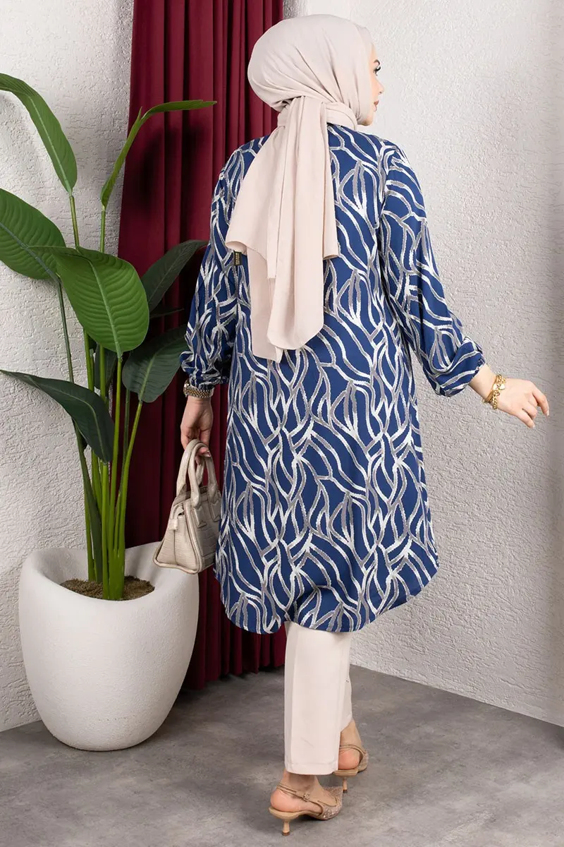 Patterned Button-down Tunic-detail