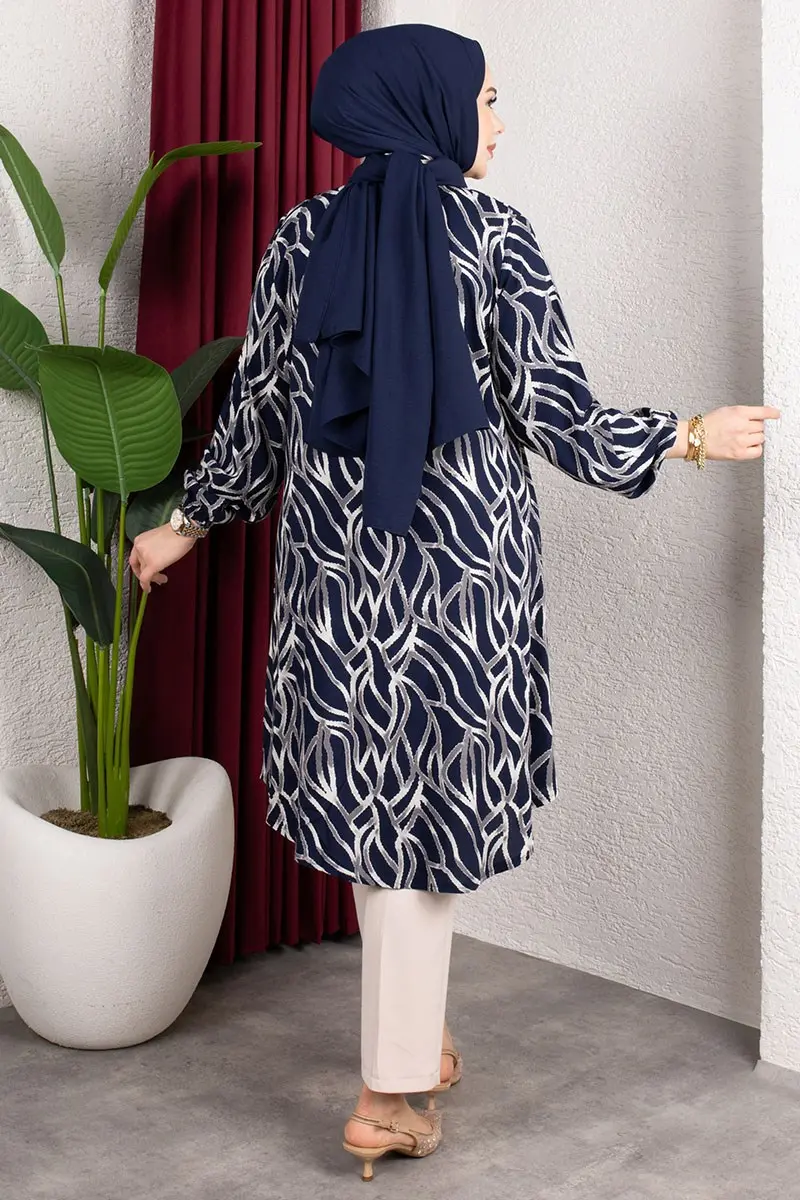 Patterned Button-down Tunic-detail