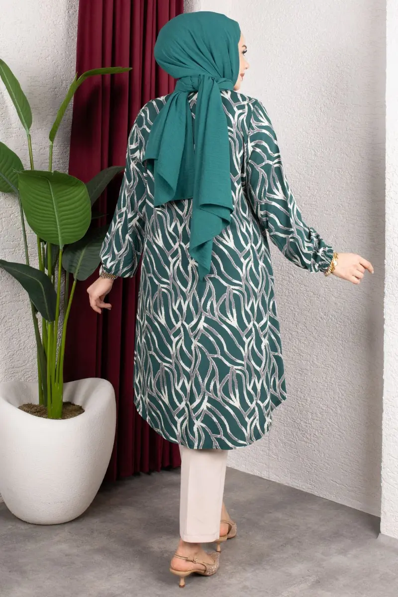 Patterned Button-down Tunic-detail