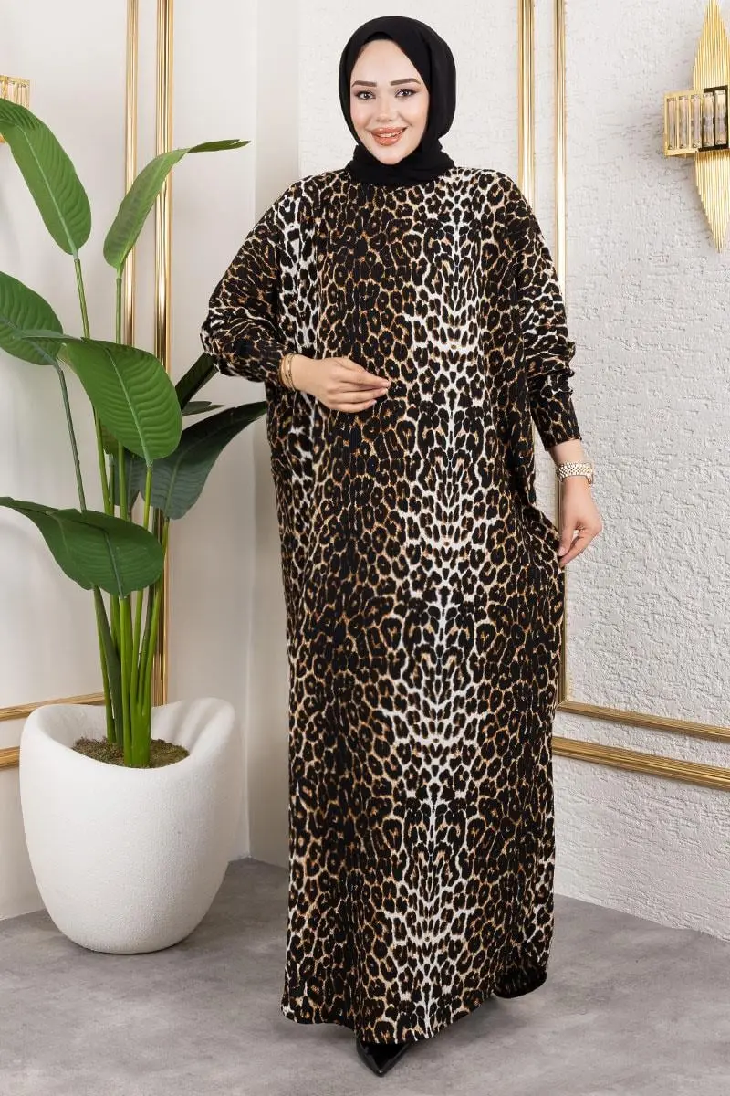 Patterned Crepe Dress-detail