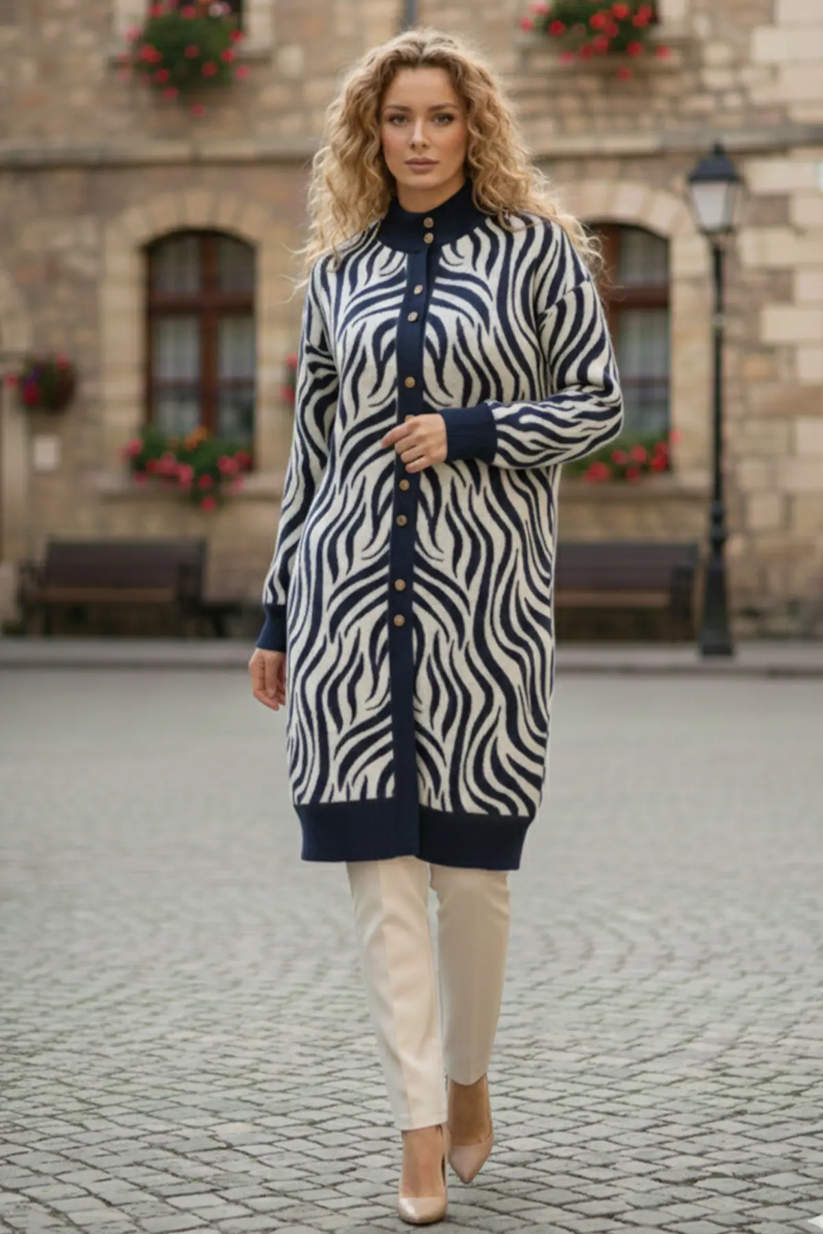 Patterned Hijab Cardigan