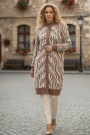 Patterned Hijab Cardigan