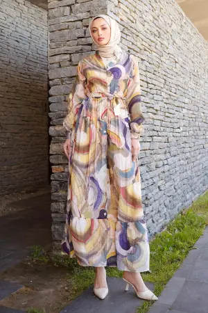 Patterned Hijab Dress