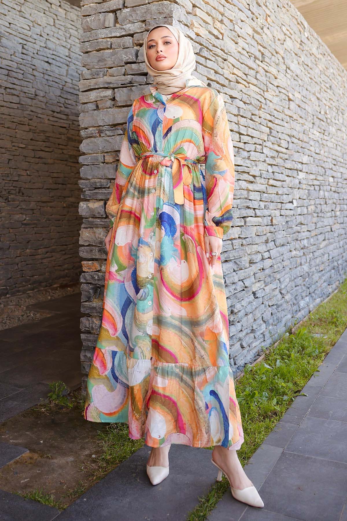 Patterned Hijab Dress