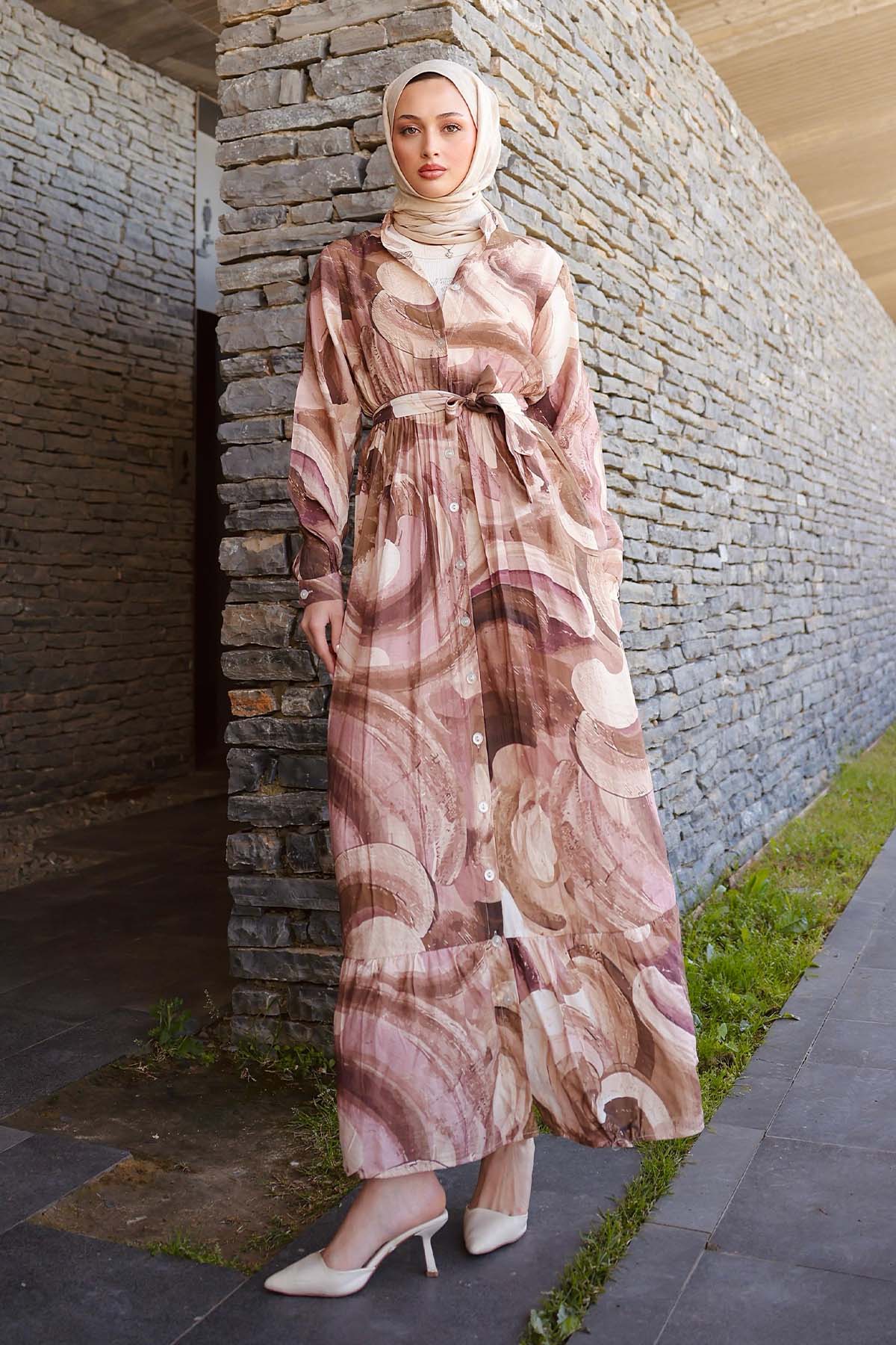 Patterned Hijab Dress