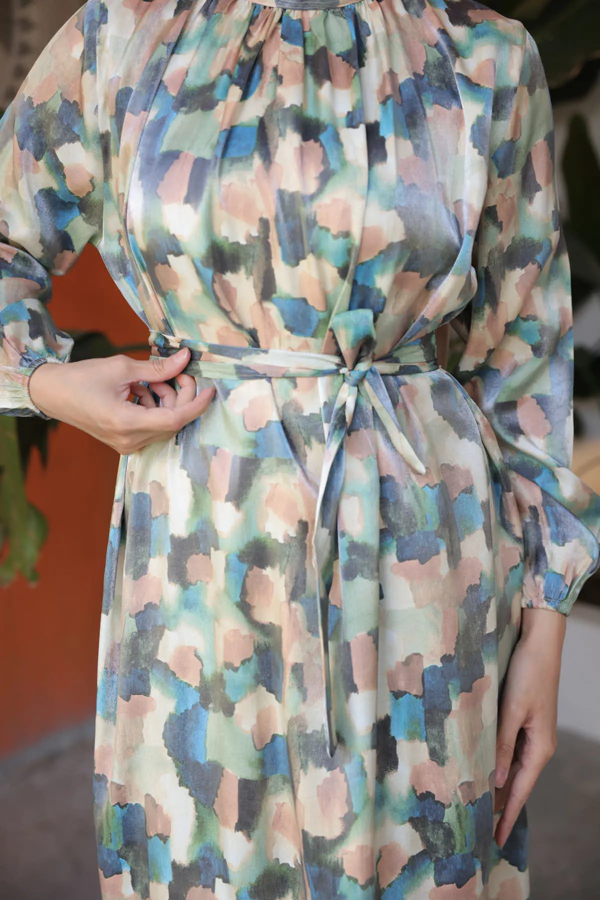 Patterned Hijab Dress-detail