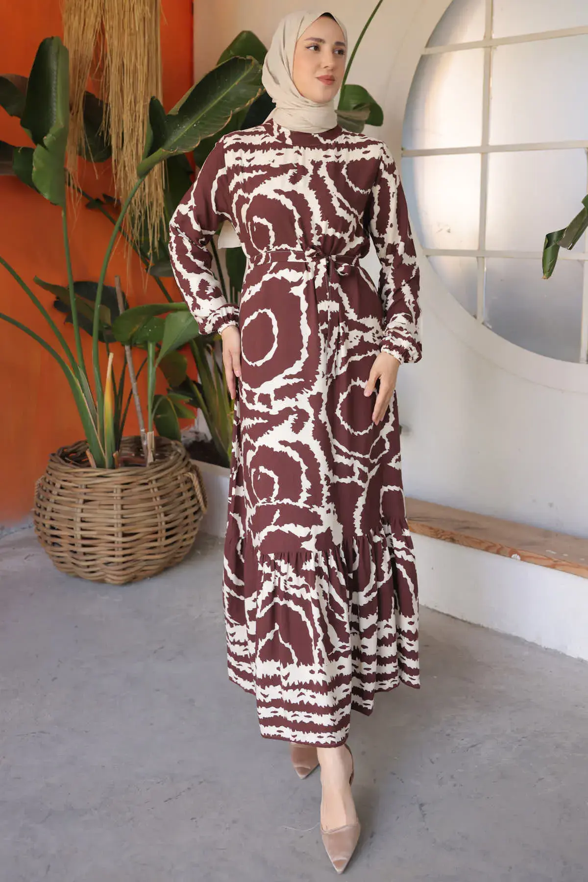 Patterned Hijab Dress