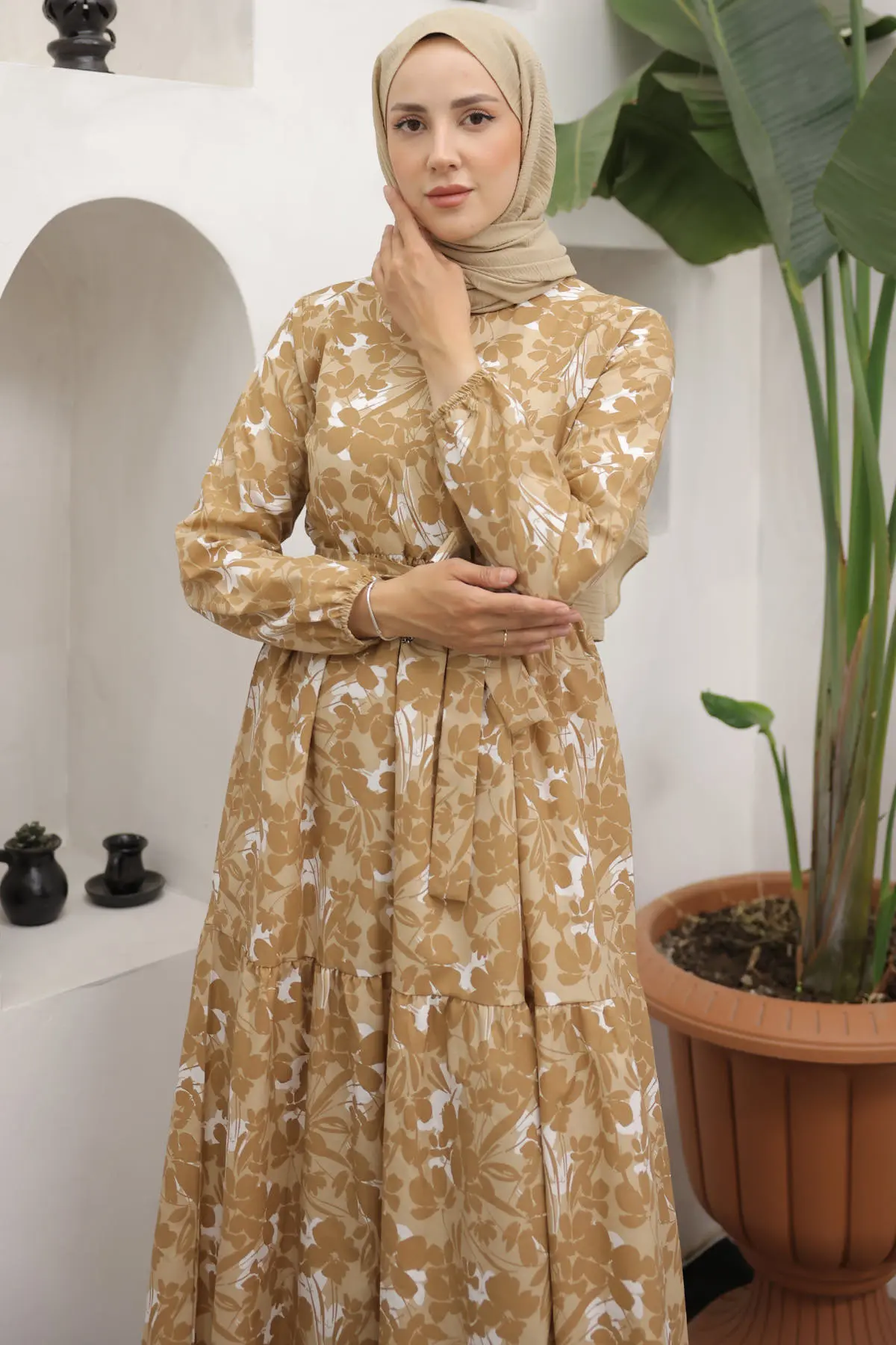 Patterned Hijab Dress-detail