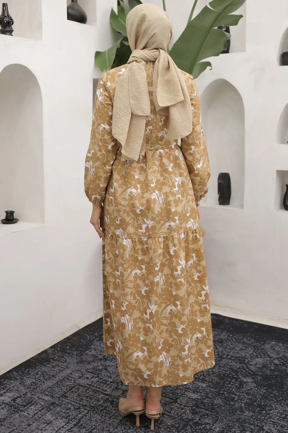 Patterned Hijab Dress-detail