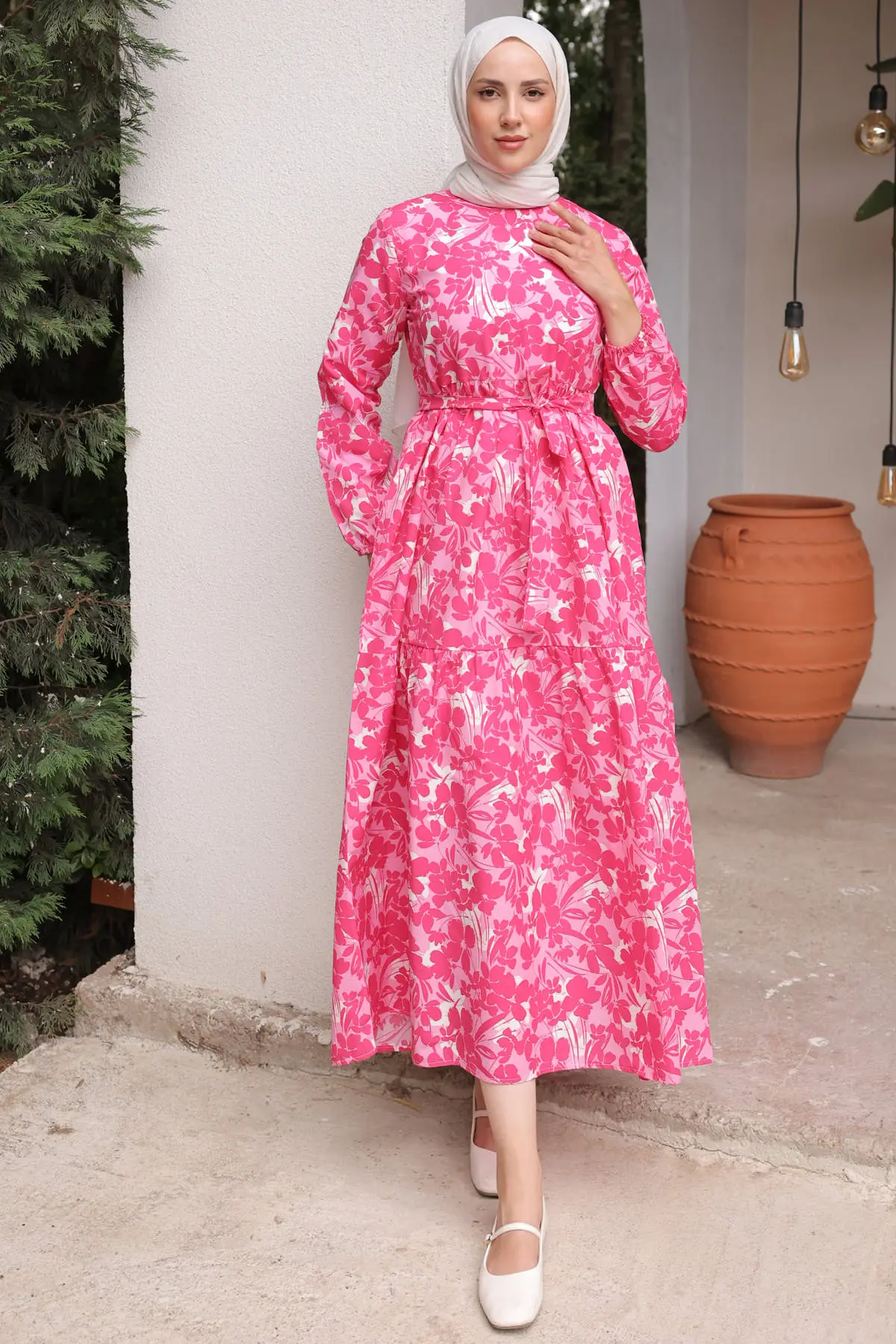 Patterned Hijab Dress-detail