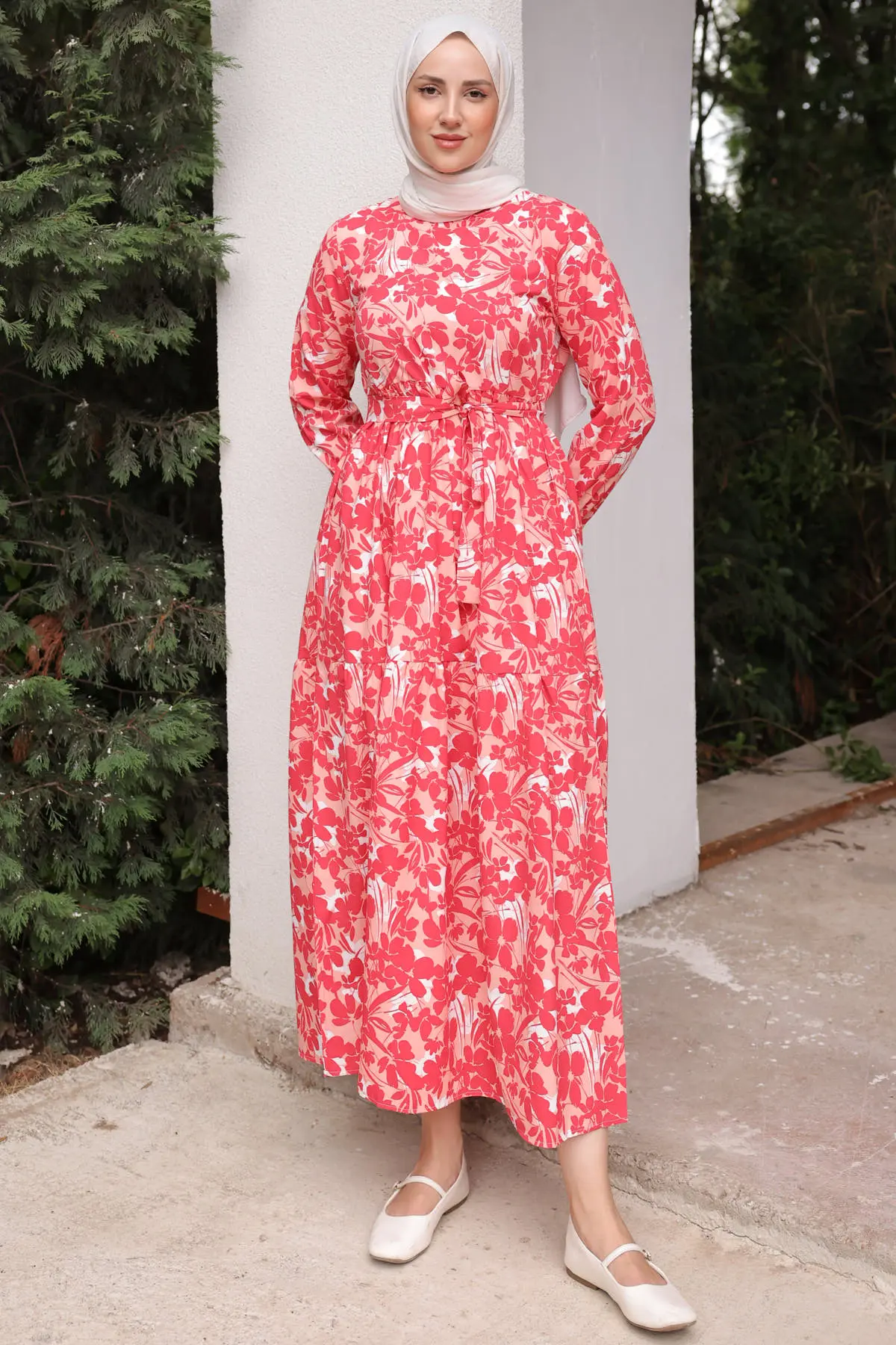 Patterned Hijab Dress-detail