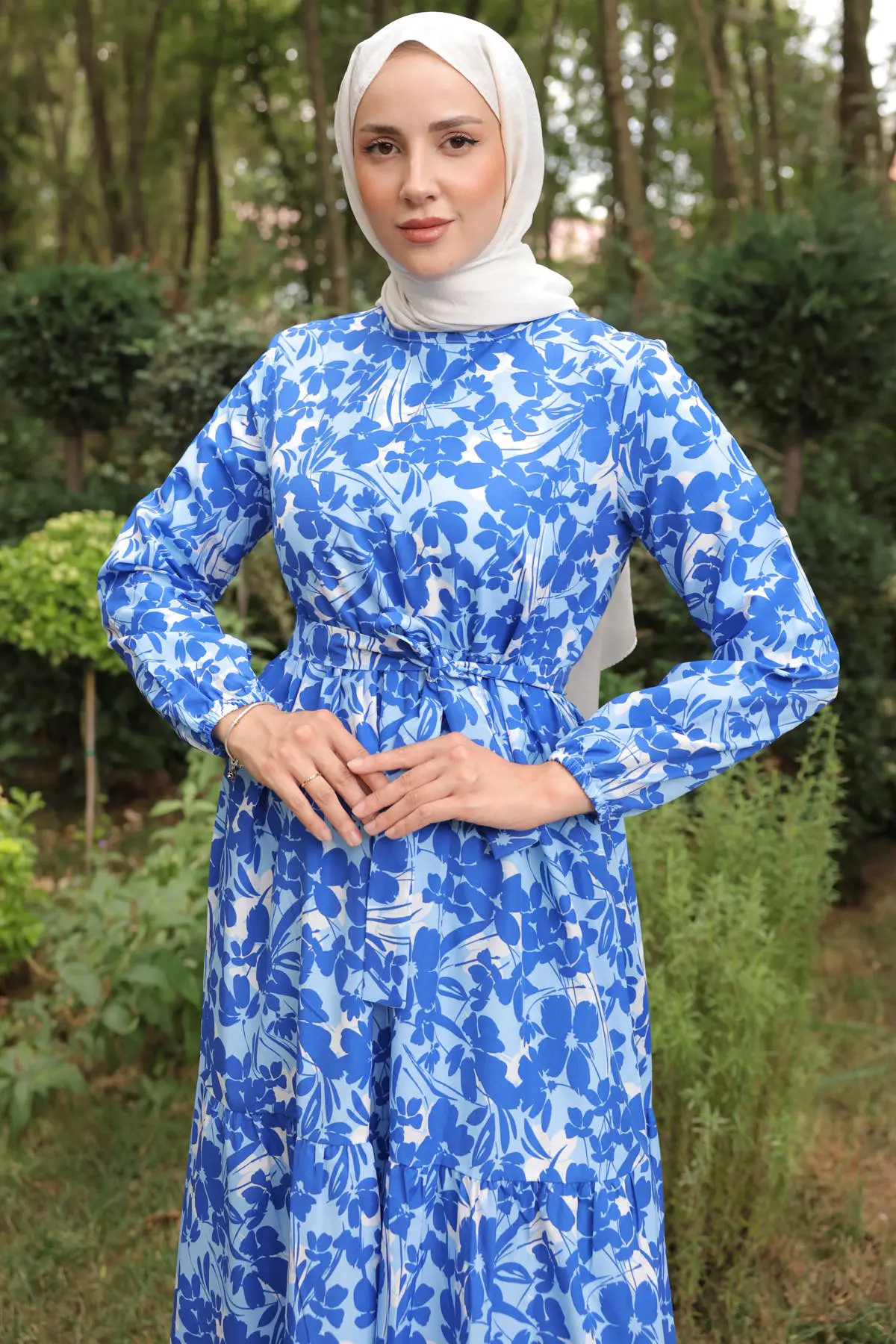 Patterned Hijab Dress-detail