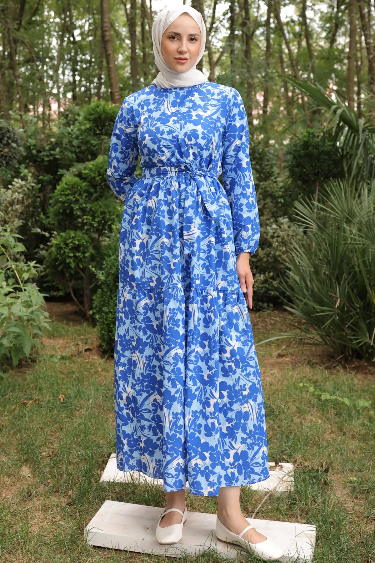 Patterned Hijab Dress-detail