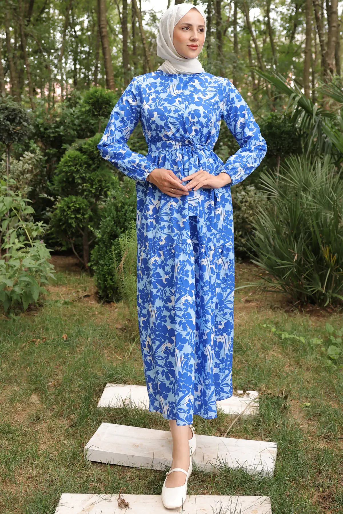 Patterned Hijab Dress-detail